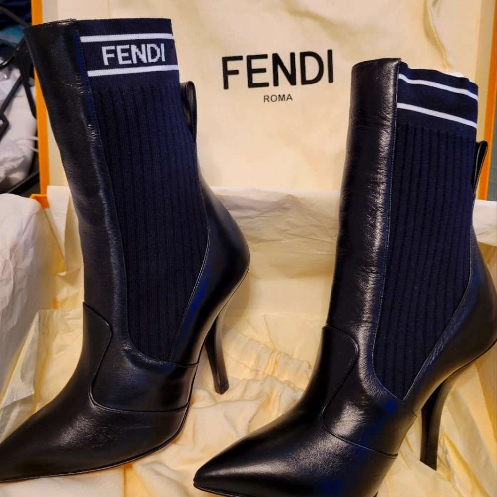 FENDI Bootie/calf leather +fabric sole